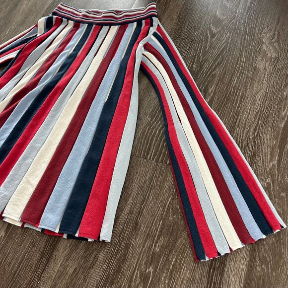 B8 Devotion Italy Multicolor Striped Knit Long Sleeve Flare Hem Top Size M - Picture 3 of 13